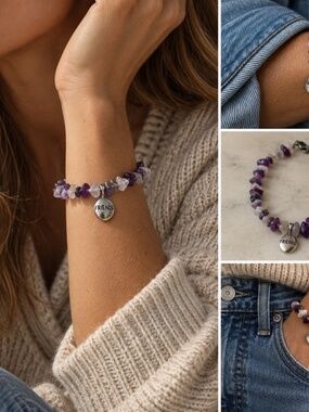 Amethyst crystal bracelet new in box